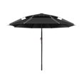 thumbnail image 1 of Vsenkes Fishing Umbrella Shade Shelter UPF 50+ Market Umbrella Waterproof Parasol 360  degree Adjustable for Garden Patio Deck Sports Beach Black, 1 of 8