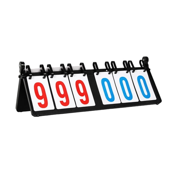 Vsenkes Flip Scoreboard 6 Digit Portable Score Keeper for Soccer Baseball Volleyball