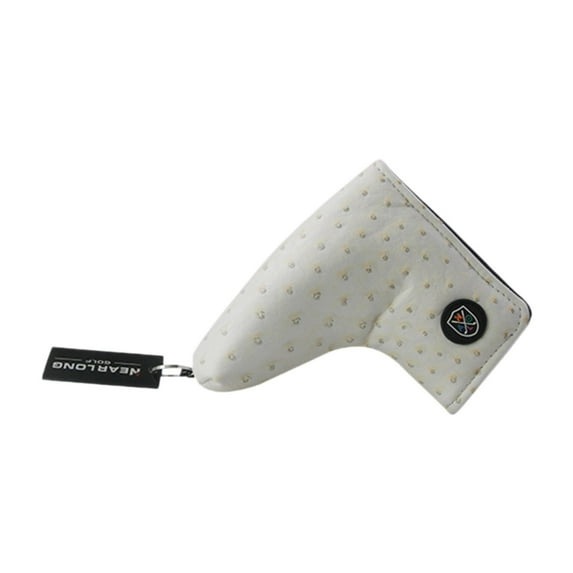 Vsenkes Golf Club Cover Golf Putter Cap Protector Funny Guard Golf Putter Head Cover patternBeige
