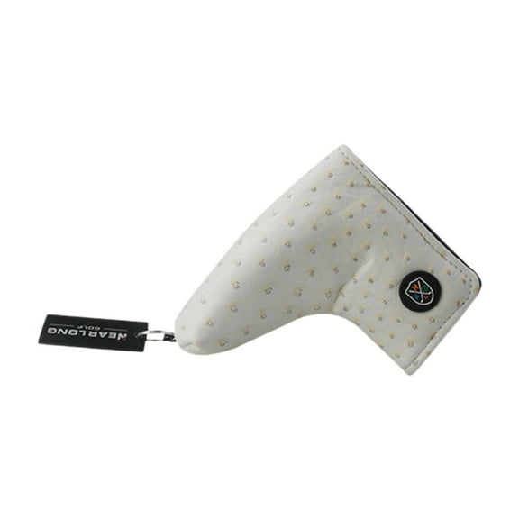 Vsenkes Golf Club Cover Golf Putter Cap Protector Funny Guard Golf Putter Head Cover patternBeige
