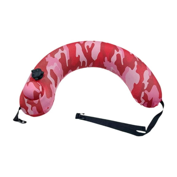 Vsenkes Inflatable Swim Belt Adjustable Travel Neck Pillow for Beach Lake Water Park Red