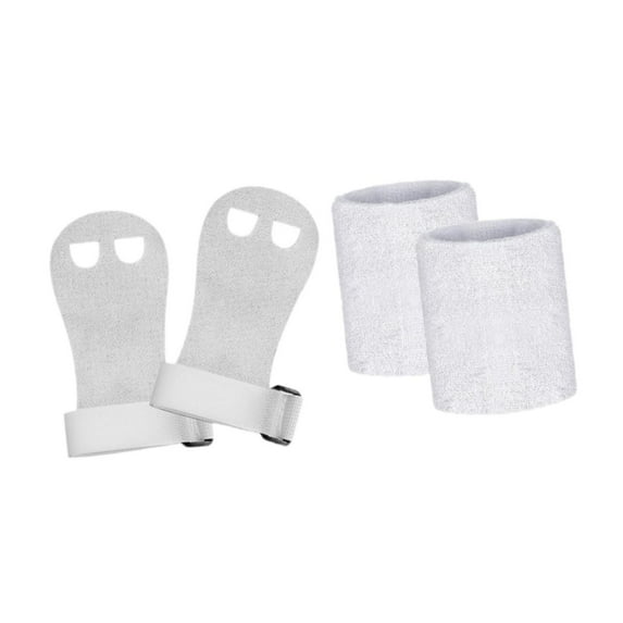 Vsenkes Kids Gymnastic Hand Grips Gloves Wrist Support Gymnastic Bar Palm Protection White L