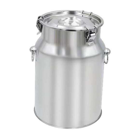 Vsenkes Milking Machine Bucket Easy Carrying Stainless Steel for Livestock Horse Cow 10L