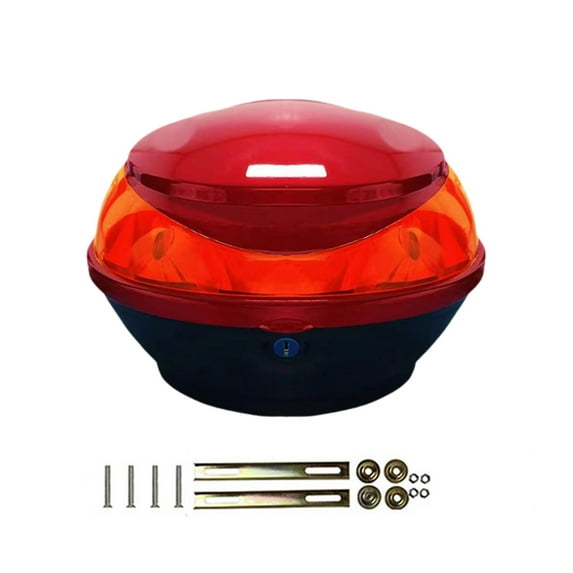 Vsenkes Motorbike Storage Case Motorcycle Rear Storage Box for Drinks Phone Clothing red