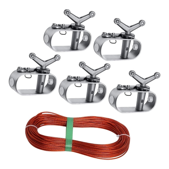 Vsenkes Pool Cable and Winch Portable Sturdy Aluminum Alloy Winter Cover Cable Winch Cable and 5 Winch