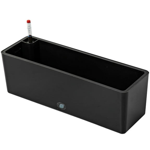Vsenkes Rectangle Self Watering Planter Window Box for Indoor Plants Windowsill Home Black