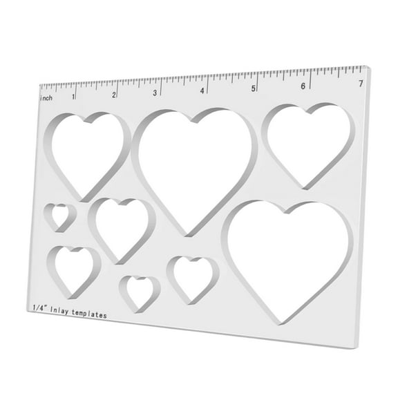 Vsenkes Router Template Multipurpose 1/4" Thick Carpenter Inlay Template Heart 9 in 1