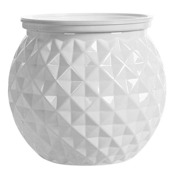 Vsenkes Self Watering Planter Decorative Removable Flowerpot for Patio Office Garden White