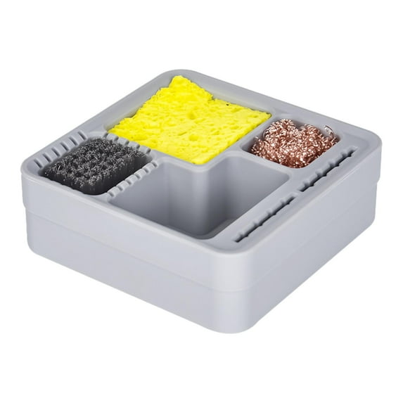 Vsenkes Solder Tip Cleaner Solder Sponge Support Tin Holder Tin Dross Collection Box Gray