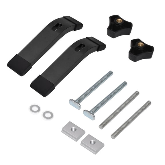 Vsenkes T Tracks Hold Down Clamp with Bolt and Silder for CNC DIY Jigs black