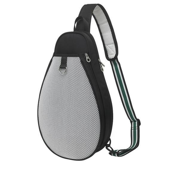 Vsenkes Tennis Bag with Pockets Tennis Tote Bag Holds 2 Tennis Rackets for Friend Men Black White