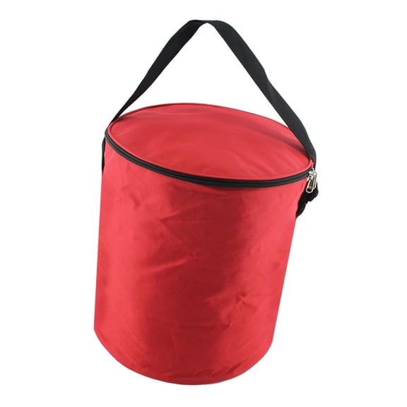 Vsenkes Tennis Ball Bag Carrying Bag Adjustable Strap Practice Tennis Bucket Handbag Red