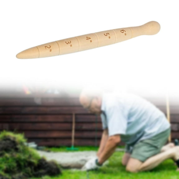 Vsenkes Wooden Seed Dibber Efficient Handheld Quick and Simple with Measurement Scale