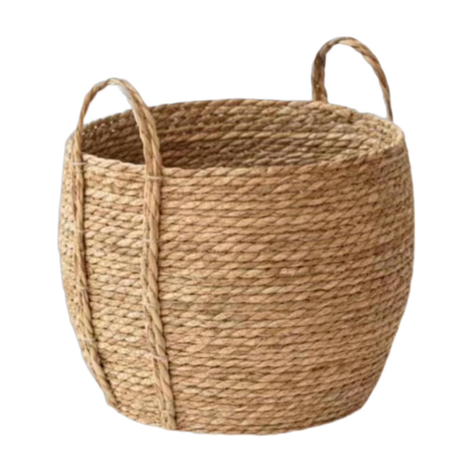 Vsenkes Woven Planter Basket Easy to Carry Ornament Home Decoration Plant Container for 35cmx35cmx28cm