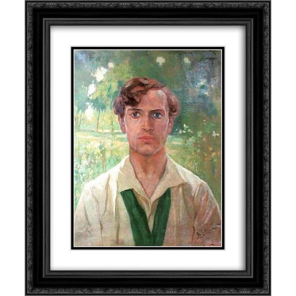 Vsevolod Maksymovych 2x Matted 20x24 Black Ornate Framed Art Print 'Male portrait'