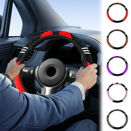 Generic Car Steering Wheel Cover,Brown Checkered Pattern Anti Slip Steering Wheel Protector Universal 15 Inch Auto Interior Decor For Women Men