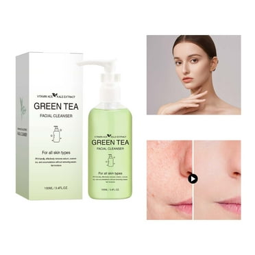 Vsontor Deep Green Tea Natural Face Wash - Hydrating And Gentle Facial Cleanser For Various Skin Types, Korean Foaming Facial Cleanser Green 100Ml
