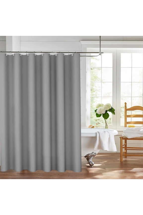 Heavy Duty Plastic Solid Black Shower Curtain Liner - Gray Peva Waterproof Shower Liner Bathroom Accessories Gray 72-72