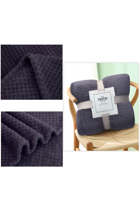 Home Textiles Sofa Couch Flannel Blankets - Soft Warm Plaid Fleece Bed Blanket Large Mesh Flannel Blankets Thick Breathable Purple M