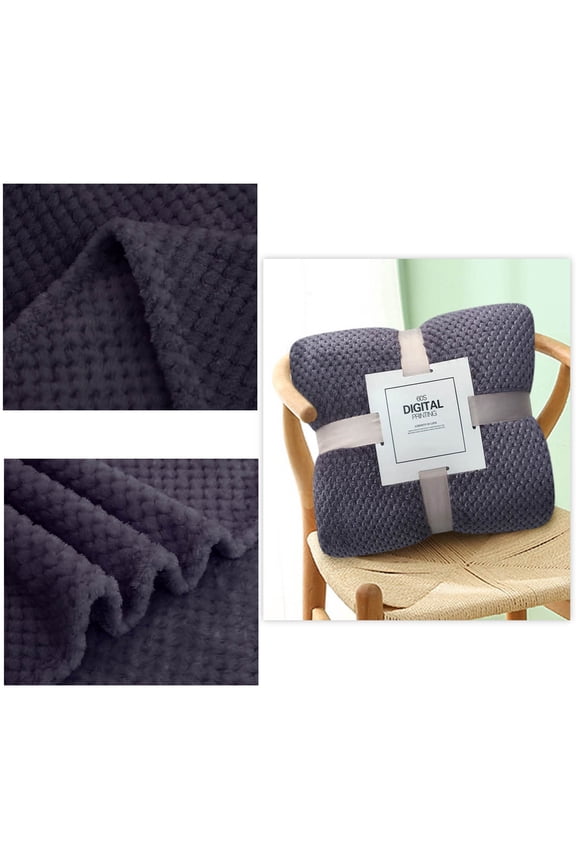 Home Textiles Sofa Couch Flannel Blankets - Soft Warm Plaid Fleece Bed Blanket Large Mesh Flannel Blankets Thick Breathable Purple S
