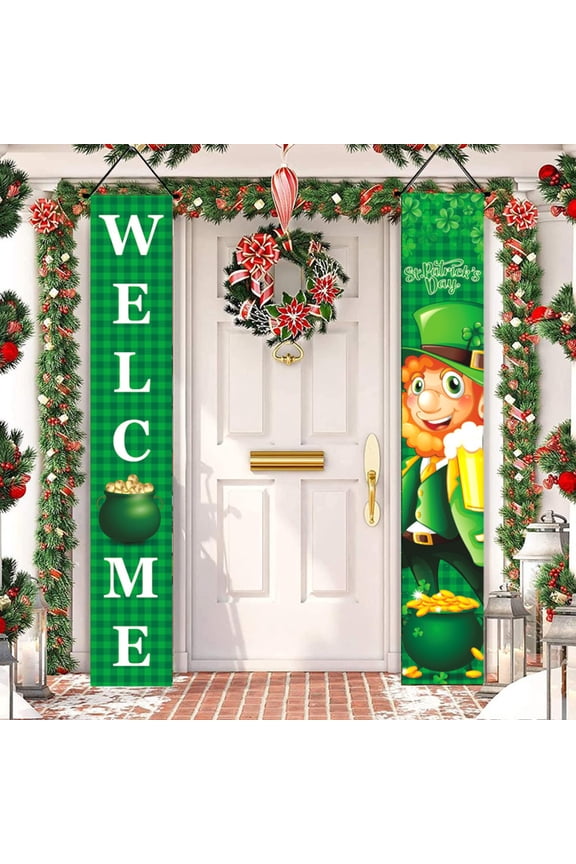 . Patrick'S Day Decorative Front Porch Irish Family Gathering Classroom Office Wall Door Fireplace Green C