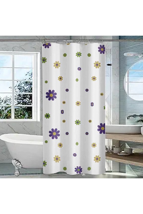 Shower Curtain Bathroom Curtain Partition Curtain Shower Curtain Shower Curtain Mildew-Proof Wet And Dry Separation D 80*180Cm