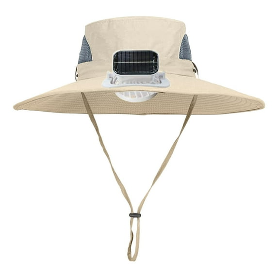Vsontor Solar Powered Fan With High Wind Power And Rechargeable Large Sun Visor For Children'S Outdoor Leisure. Thin Sun Visor For And Boys Khaki