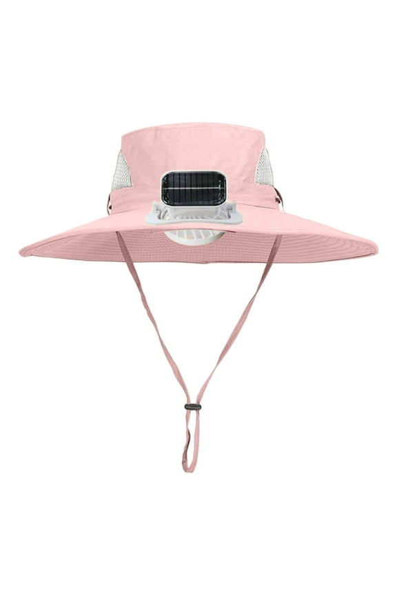 Solar Powered Fan With High Wind Power And Rechargeable Large Sun Visor For Children'S Outdoor Leisure. Thin Sun Visor For And Boys Pink
