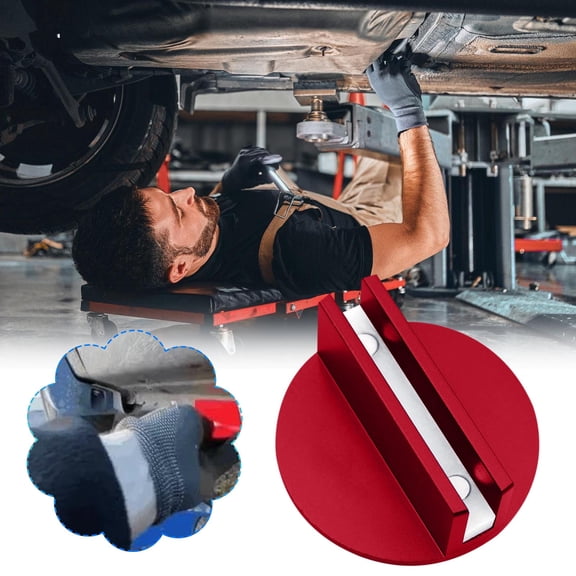 Vsontor Universal Magnetic, Frame Rail Protector, Pinch Weld Jack Adapter, Pinch Weld Jack Pad, Jack Pad Slotted - Universal Magnetic, Slotted Jack Pad, Car Jack Pinch Weld Pad Red