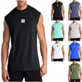 thumbnail image 1 of VtModv Fashionable Men's Round-neck Solid Color Mesh Drying Sleeveless Going Out Top Gym Muscle Shirts Beach Top Running Vest, 1 of 6