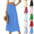 thumbnail image 1 of VtModv Ladies'Colored Court-style Hollow-out Patchwork High-waisted Multi-layer Pleated Long Skirt A Line Skirt Casual, 1 of 9