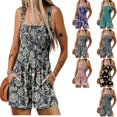 thumbnail image 1 of VtModv Womens Two Piece Elastic Waist Loose Fashion Printing straps Sleeveless Pockets Wide Leg Long Pant Jumpsuit, 1 of 8