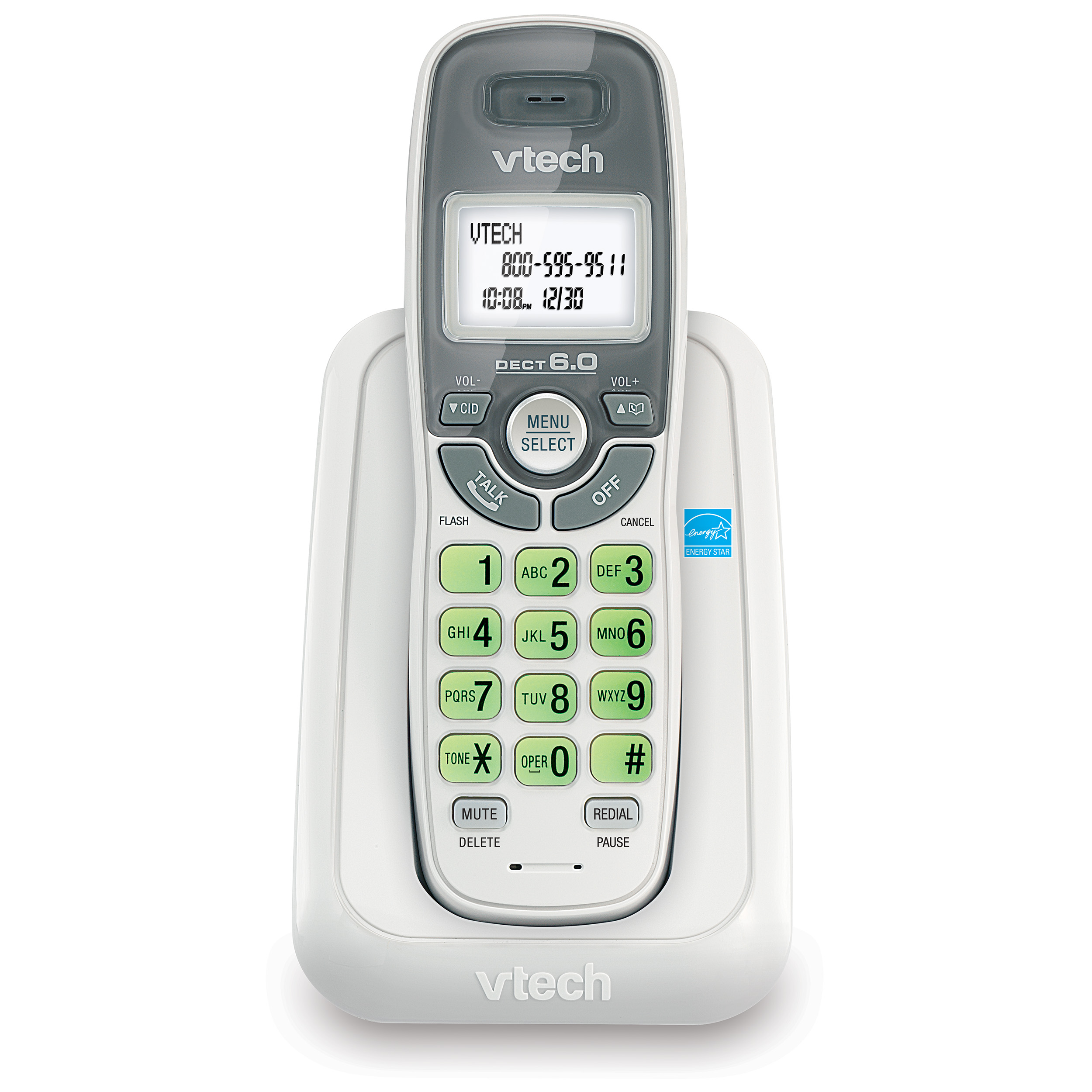 Vtech CS6114 1 Handset Cordless Phone- Caller ID, White - image 1 of 10