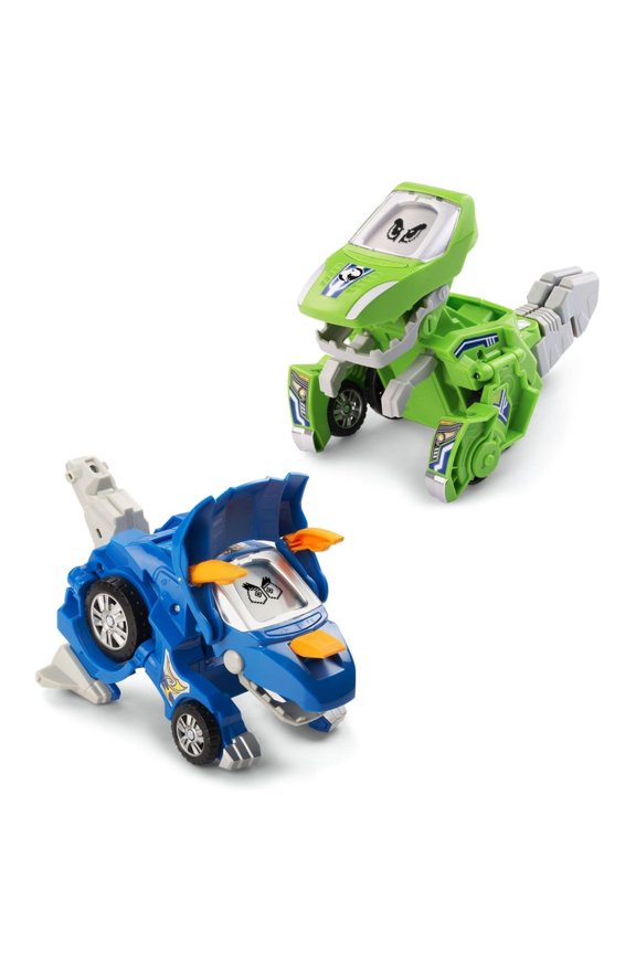 Switch and Go Dinos 2-Pack Blue Triceratops Green T-Rex Toy Set