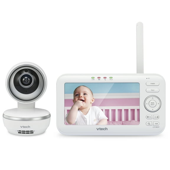 Vtech VM5261 5 Digital Video Baby Monitor with Pan & Tilt Camera, Wide-Angle Lens and Standard Lens, White