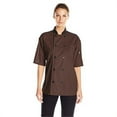 thumbnail image 1 of Vtex 0494-0206 Uncommon Threads Womens Havana Chef Coat SS Mesh Black Trim, Brown - 2XL, 1 of 1