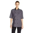 thumbnail image 1 of Vtex 0494-6402 Uncommon Threads Womens Havana Chef Coat SS Mesh, Slate - Small, 1 of 6