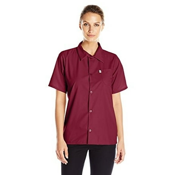 Vtex 0920-0301 Uncommon Threads Womens Utility Shirt 5 Button, Burgundy - Extra Small