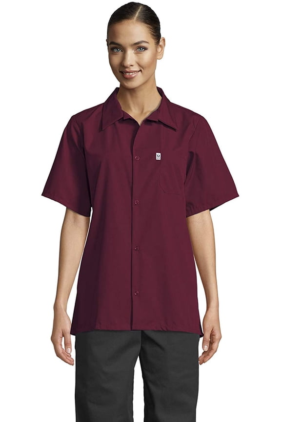 Vtex 0920-0302 Uncommon Threads Womens Utility Shirt 5 Button, Burgundy - Small