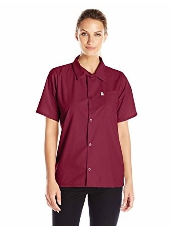 Vtex 0920-0303 Uncommon Threads Womens Utility Shirt 5 Button, Burgundy - Medium