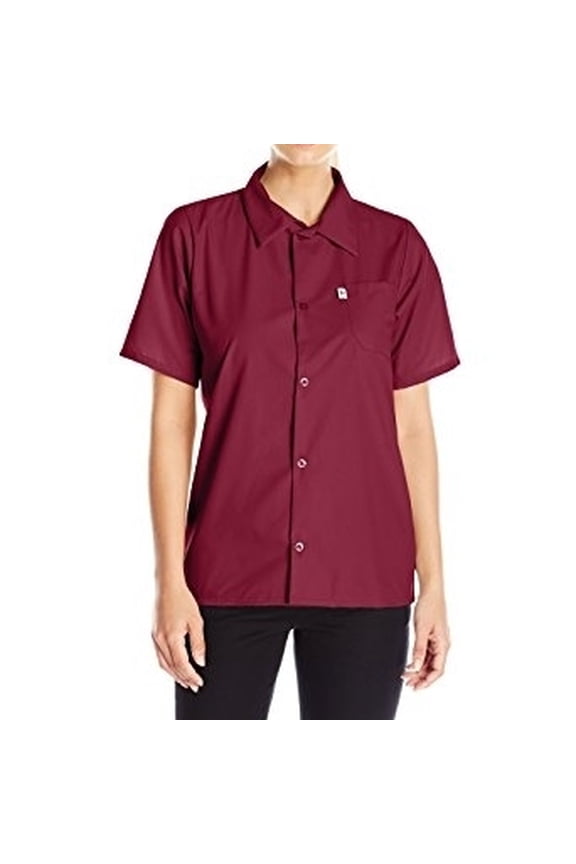 Vtex 0920-0304 Uncommon Threads Womens Utility Shirt 5 Button, Burgundy - Large