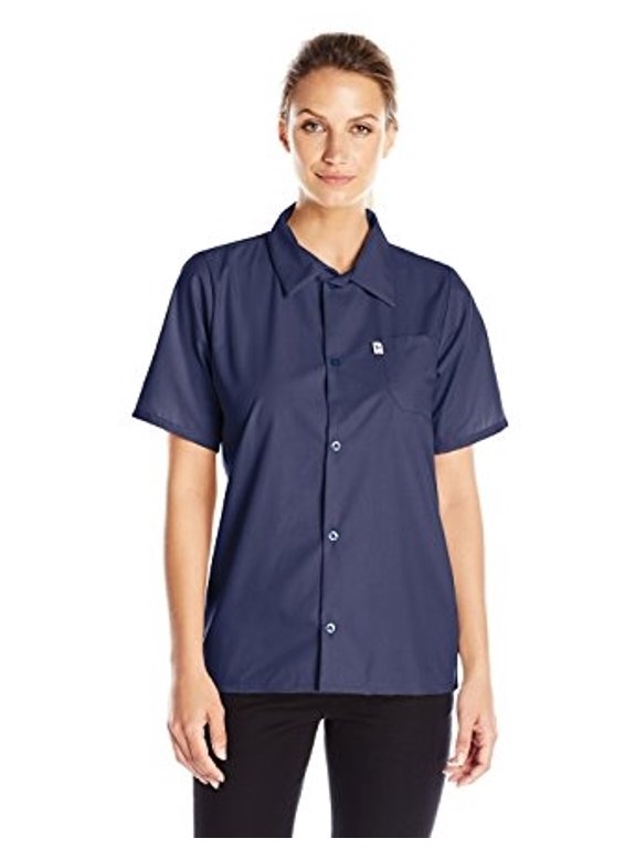 Vtex 0920-1602 Uncommon Threads Womens Utility Shirt 5 Button, Navy - Small