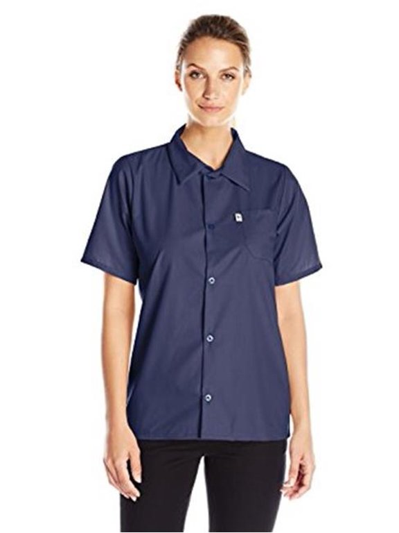 Vtex 0920-1603 Uncommon Threads Womens Utility Shirt 5 Button, Navy - Medium