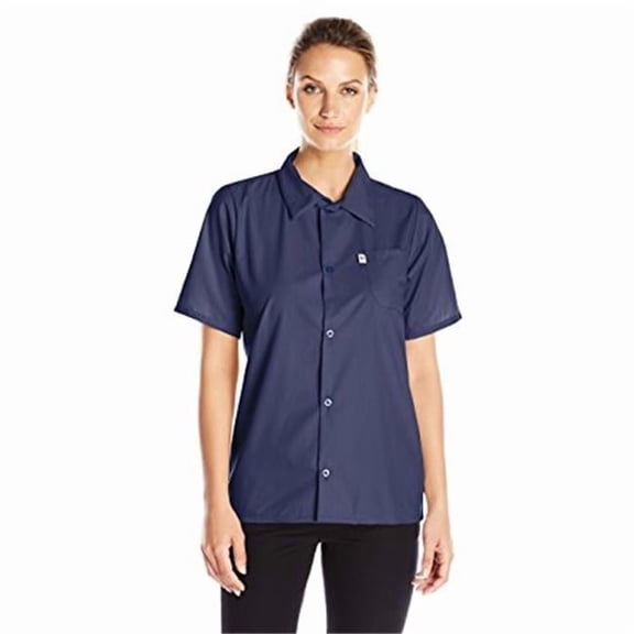 Vtex 0920-1607 Uncommon Threads Womens Utility Shirt 5 Button, Navy - 3XL