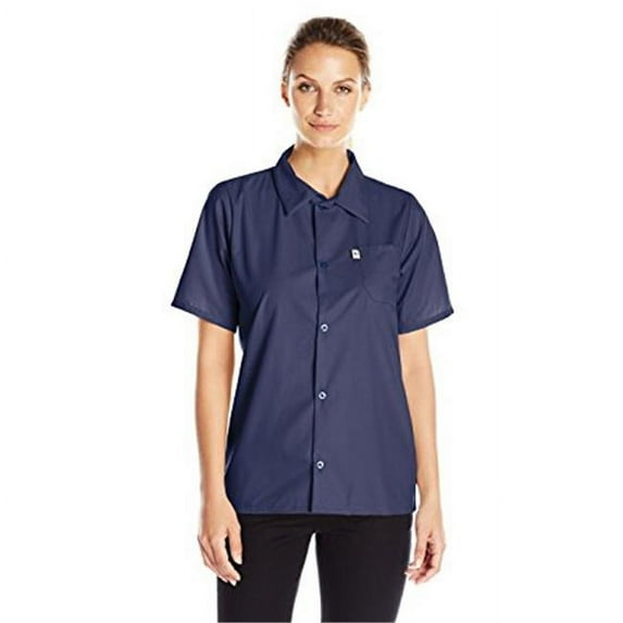 Vtex 0920-1609 Uncommon Threads Womens Utility Shirt 5 Button, Navy - 5XL