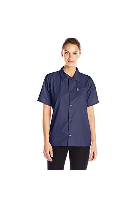 Vtex 0920-1609 Uncommon Threads Womens Utility Shirt 5 Button, Navy - 5XL