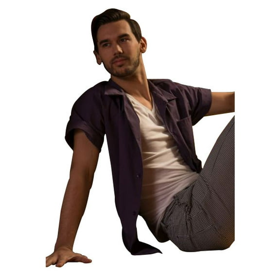 Vtex 0920-5305 5 Button Classic Utility Shirt, Eggplant, Extra Large