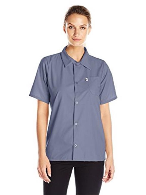 Vtex 0920-6204 Uncommon Threads Womens Utility Shirt 5 Button, Steel - Large