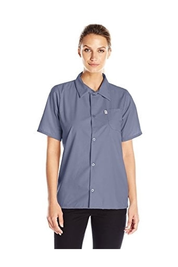 Vtex 0920-6207 Uncommon Threads Womens Utility Shirt 5 Button, Steel - 3XL