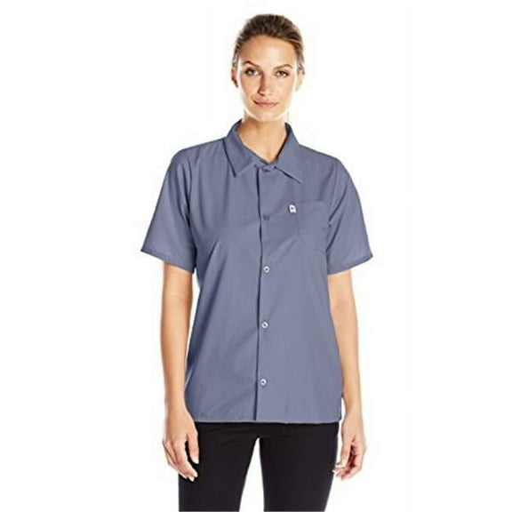 Vtex 0920-6208 Uncommon Threads Womens Utility Shirt 5 Button, Steel - 4XL